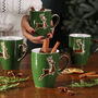 Set Of Four Forest Green Christmas Reindeer Mugs, thumbnail 1 of 7