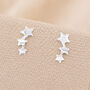 Sterling Silver Triple Star Climber Stud Earrings, thumbnail 1 of 8
