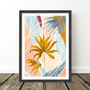 Blue And Yellow Gold Palm Leaf Art Print, thumbnail 9 of 10