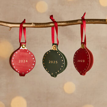 Personalised 2025 Memories Leather Photo Bauble, 4 of 6
