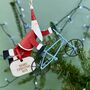 Personalised Santa On Bmw Bike Bauble, thumbnail 1 of 3