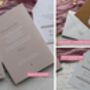 Dusky Pink Passport Invitation With Acrylic Plane Charms For Destination Wedding, thumbnail 5 of 9