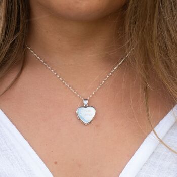 Engraved Sterling Silver Large Heart Locket Necklace, 4 of 7