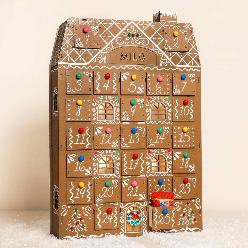 Personalised Fill Your Own Colour Pop Gingerbread House LED Advent Calendar, 1 of 11