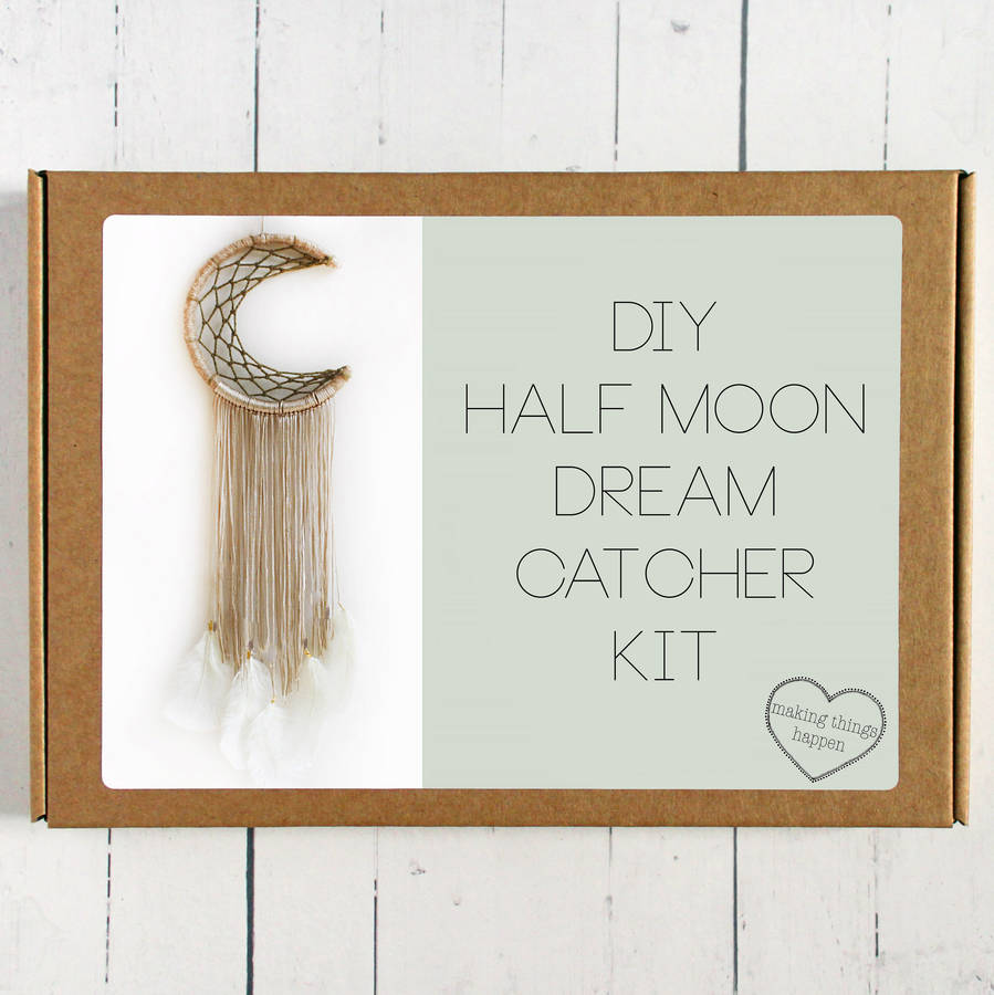 diy half moon dream catcher kit by making things happen