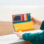 Recycled Leather Multicoloured Stripe Clutch Purse, thumbnail 3 of 8