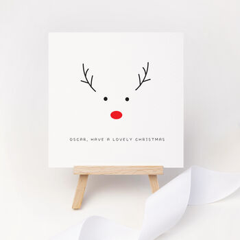 Personalised Rudolf Christmas Card, 2 of 4