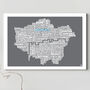 Personalised London Map, thumbnail 1 of 4