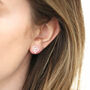 Sterling Silver Family Tree Heart Stud Earrings, thumbnail 1 of 3