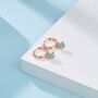 Green Opal Dot Dangle Huggie Hoop Earrings, thumbnail 6 of 10