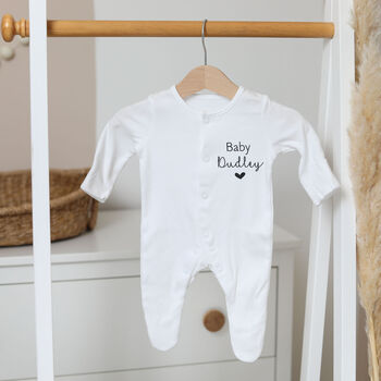 Personalised Baby Name Or Surname Unisex Babygrow, 5 of 9