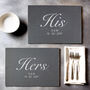 Personalised His And Hers Slate Placemat Set, thumbnail 2 of 5