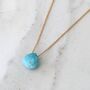 Turquoise Teardrop December Birthstone Necklace, Gold, thumbnail 3 of 7