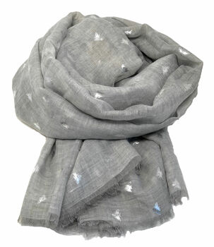 Bee Print Foil Scarf, 5 of 10