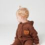 Personalised Brown Fleece Hooded Boucle Teddy Jumpsuit, thumbnail 4 of 5