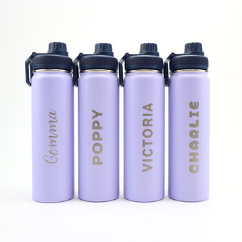 Personalised Stainless Steel Water Bottle 'Recharge', 4 of 5