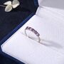 Sterling Silver Natural Amethyst Half Infinity Ring, thumbnail 1 of 12