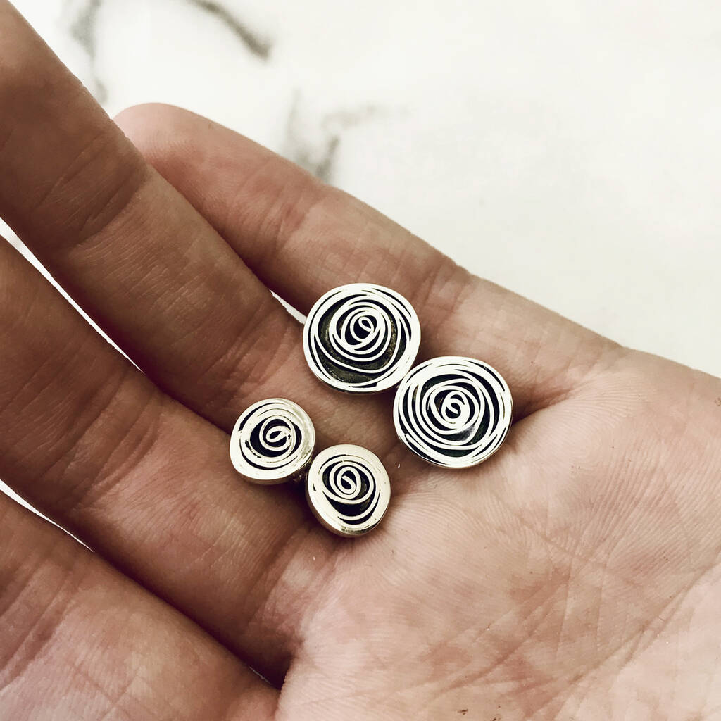 Oxidised Silver Spiral Earrings, 1 of 7