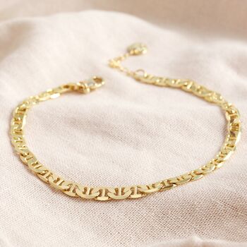 Flat Figaro Chain Anklet In Gold Plating, 3 of 4