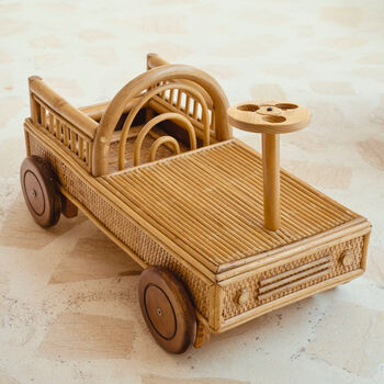 Freebird Rattan Rainbow Wagon With Wooden Wheels, 2 of 5