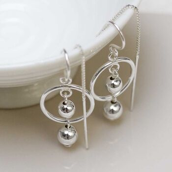 Sterling Silver Ring And Twin Ball Threader Earrings, 6 of 8