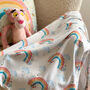 Soft Cosy Cuddly Kids Toddler Blanket Bee Rainbow Cream, thumbnail 5 of 5