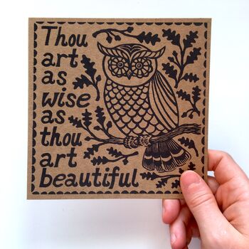 Shakespeare Card. 'Wise As Thou Art Beautiful', 2 of 3