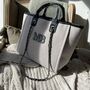 Personalised White And Black Large Chain Tote Beach Bag, thumbnail 8 of 9