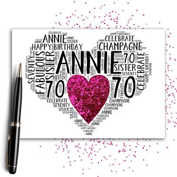 Personalised 40th Birthday Sparkle Card, 6 of 10
