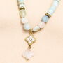 Semi Precious Blue Beaded Charm Necklace In Gold, thumbnail 2 of 2