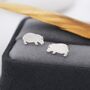 Hippo Stud Earrings In Sterling Silver, thumbnail 1 of 12