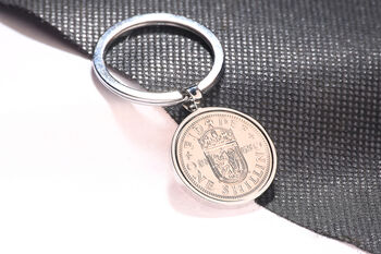 1965 60th Birthday One Shilling Coin Keyring, 2 of 3