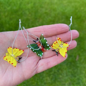 Handmad Glass Hanging Butterfly Set, 2 of 7