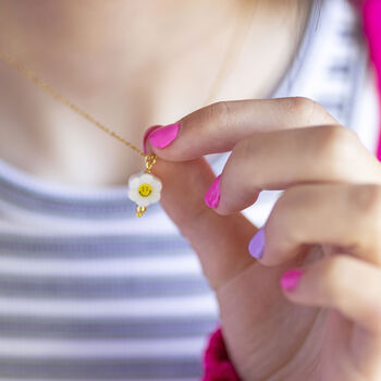 Smiley Face Flower Necklace, 4 of 6