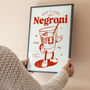 Retro Negroni Cocktail Art Print, thumbnail 5 of 5