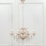 Antique French Chandelier In Cream Eight Branches, thumbnail 1 of 3