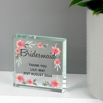 Floral Sentimental Personalised Crystal Token, 8 of 10