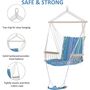 Hanging Rope Chair Hammock Padded Seat And Backrest, thumbnail 2 of 11