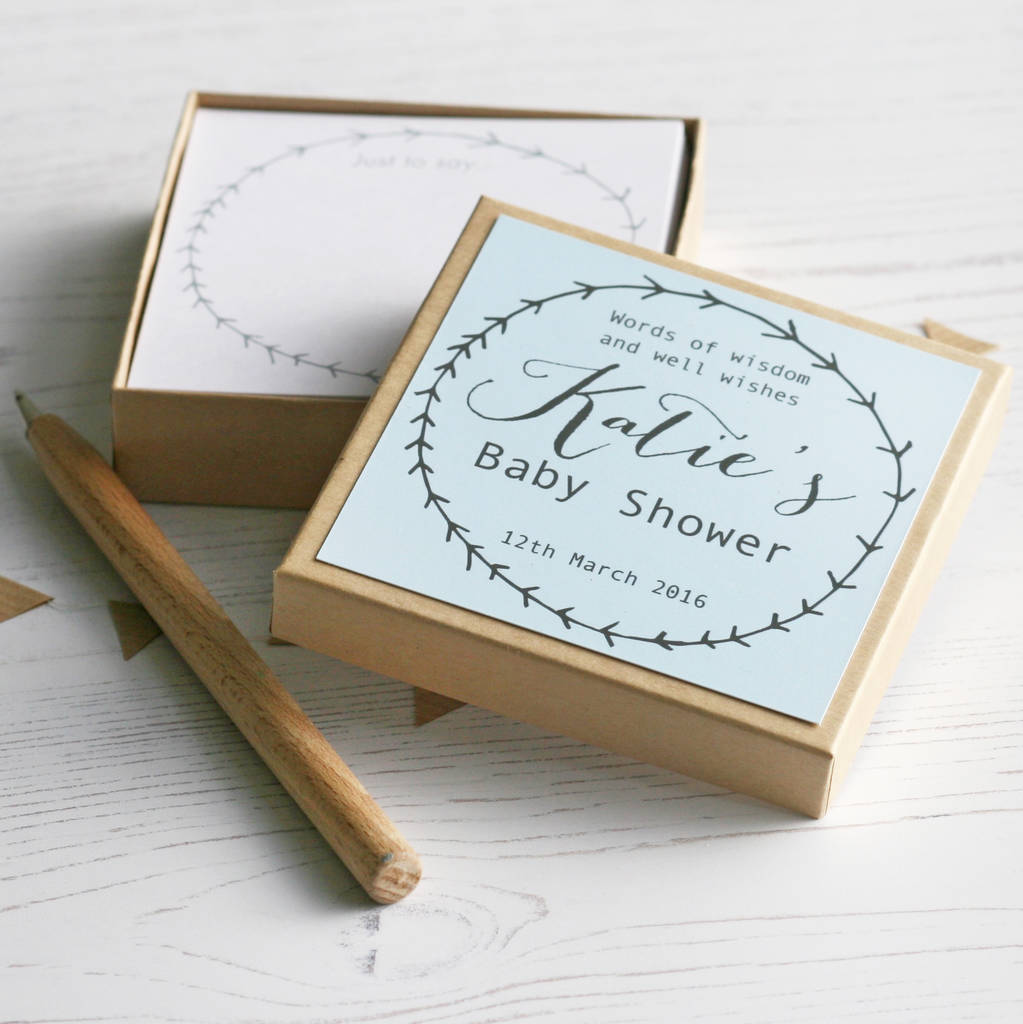 Personalised Baby Shower Wreath Message Box By modo creative