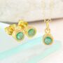 Emerald May Birthstone Gold Stud Earrings, thumbnail 3 of 4
