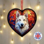 German Shepherd Stained Glass Effect Heart Suncatcher, thumbnail 7 of 7