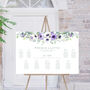 Wedding Table Plan Deep Purple And White Floral, thumbnail 2 of 4