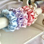 Two Personalisable Wide Band Satin Scrunchies 'Gifts', thumbnail 1 of 6