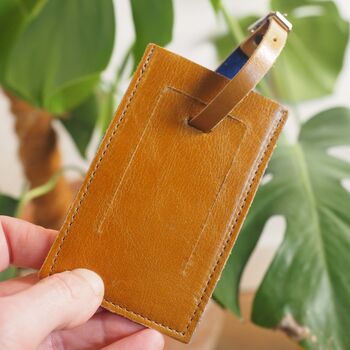 Personalised Leather Luggage Tag With World Map, 7 of 12