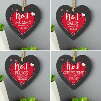 Personalised Love Slate Heart Hanging Sign, 2 of 3