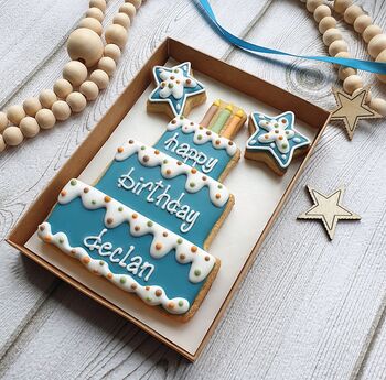 Personalised Fresh Cream Splodge Birthday Cookie Letterbox Gift, 3 of 6