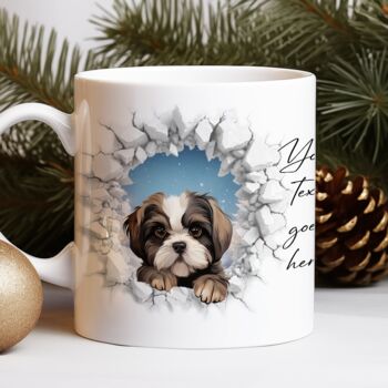 Personalised Christmas Shih Tzu Break Through, 8 of 10