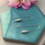 Dainty Shell Threader Earrings In Silver Or 9ct Gold, thumbnail 3 of 4
