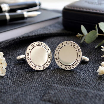 Groom Round Cufflinks, 4 of 7