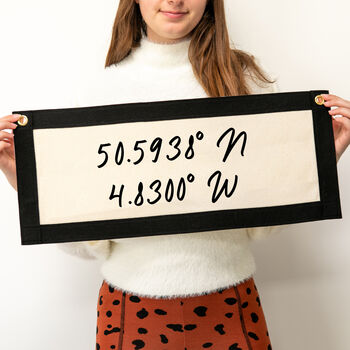Personalised Coordinates Fabric Wall Hanging, 2 of 5